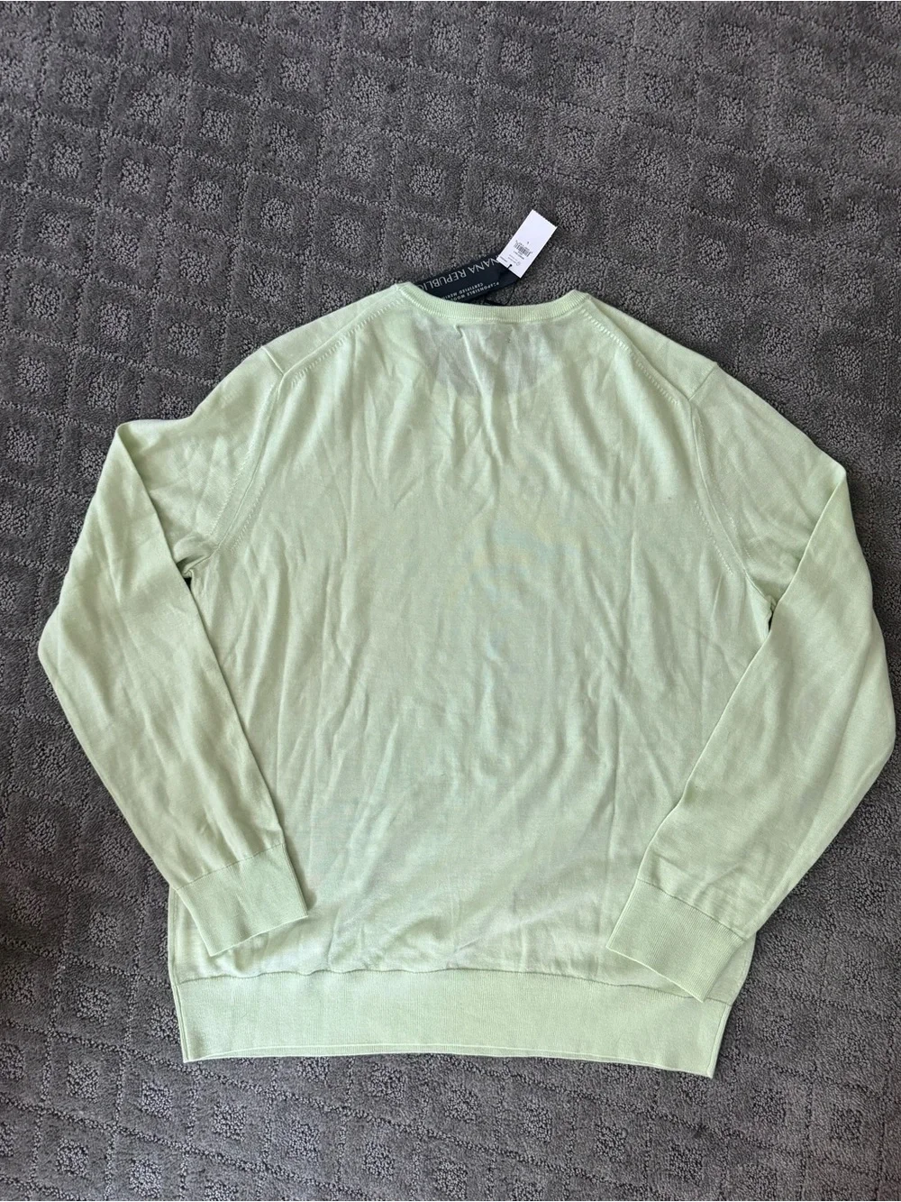 NWT Men's Banana Republic Neon Soft Lime Green Crewneck Sweater Size L